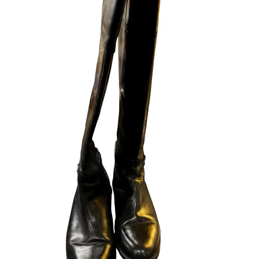 Vince Camuto Kable Black Leather Tall Riding Boots Size 7.5